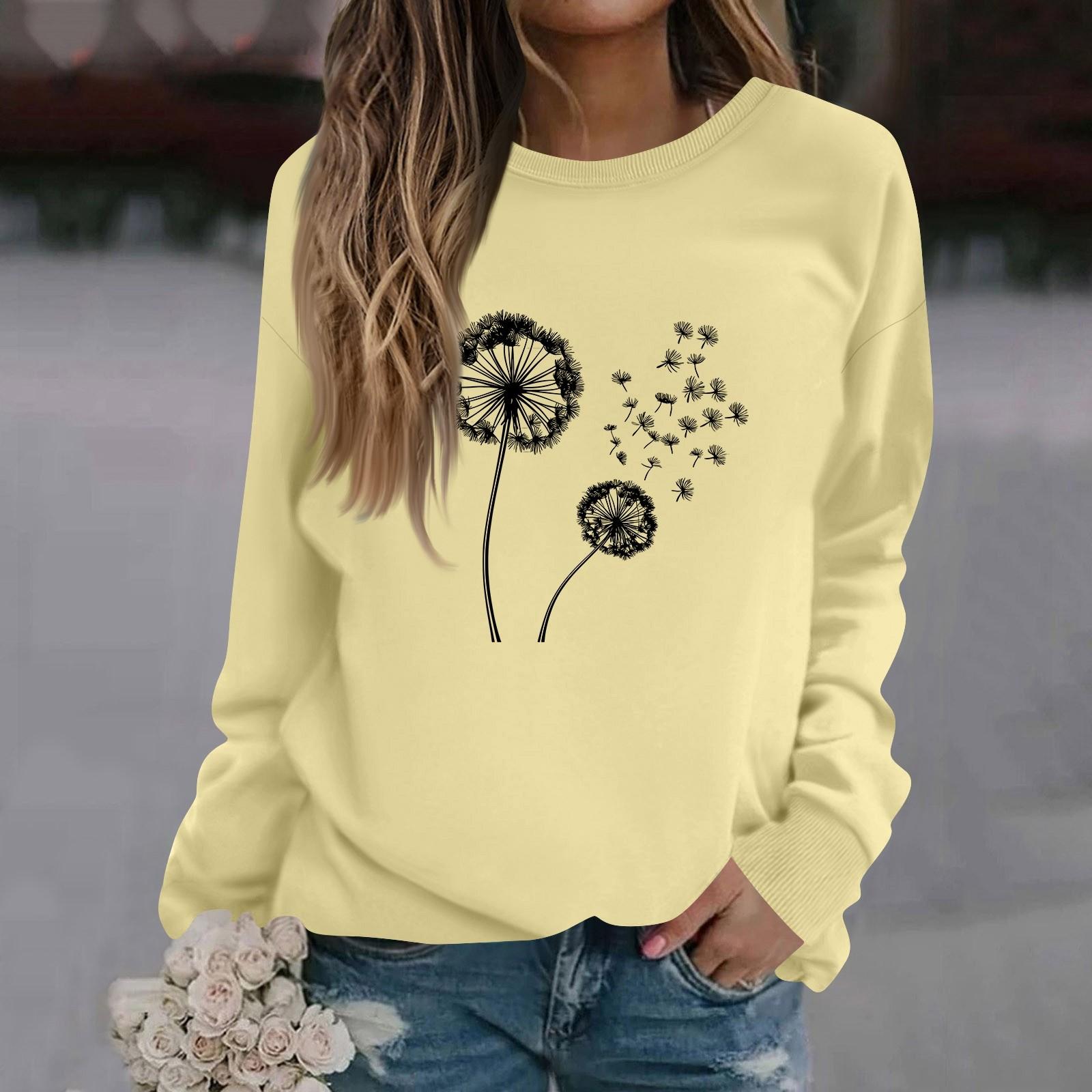 

Женская модная повседневная толстовка с длинным рукавом и круглым вырезом с принтом XXXL