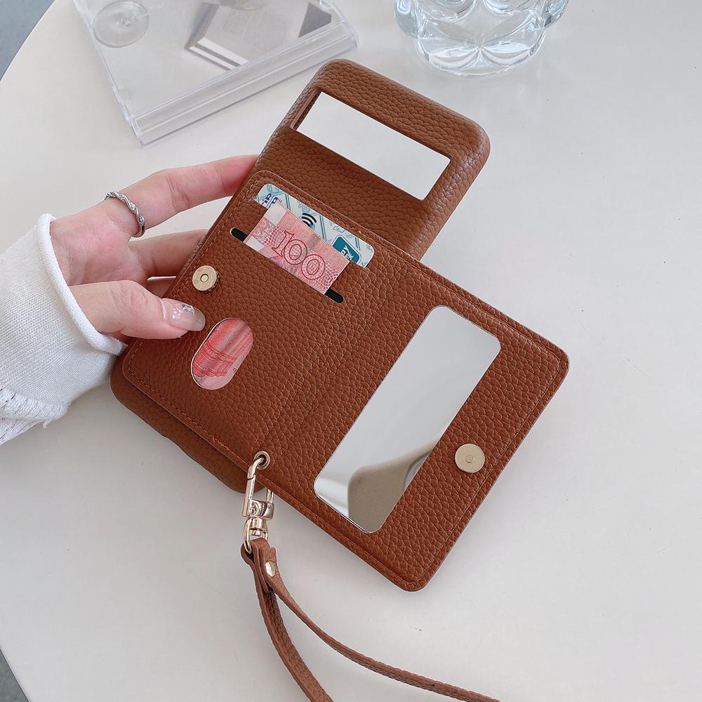 For Google Pixel 8 Pro Case Card Slots Kickstand PU Leather Back Cover with Zipper Pocket,Wrist Strap