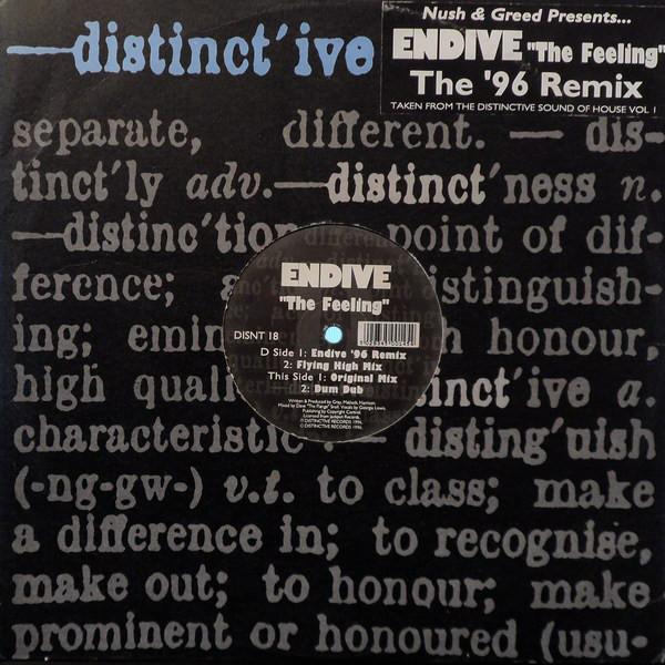 

12inch Record NUSH & GREED, ENDIVE - The Feeling (The 96 Remix) DISNT18 Distinct ive Re 1996 US Dance & Electronica Used