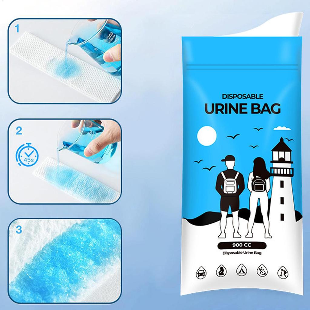 Urine Bag 900cc Leak-Proof Urinary Toilet Portable Pee Bags For Men Women Elderly Camping Hiking Backpacking Car Road Trip Bed