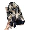 New plaid imitation cashmere scarf women's versatile kitten warm casual shawl autumn and winter fashion thickened scarf