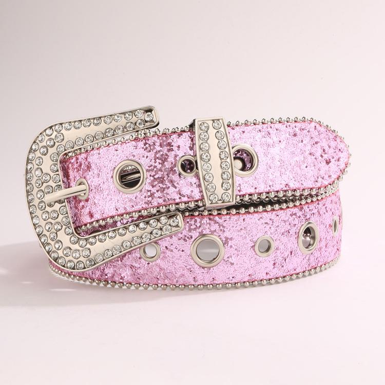 Edge Bead Wide Belt Women'S Style Belt Sequined Personalized Belt Women'S High-End Belt Women'S