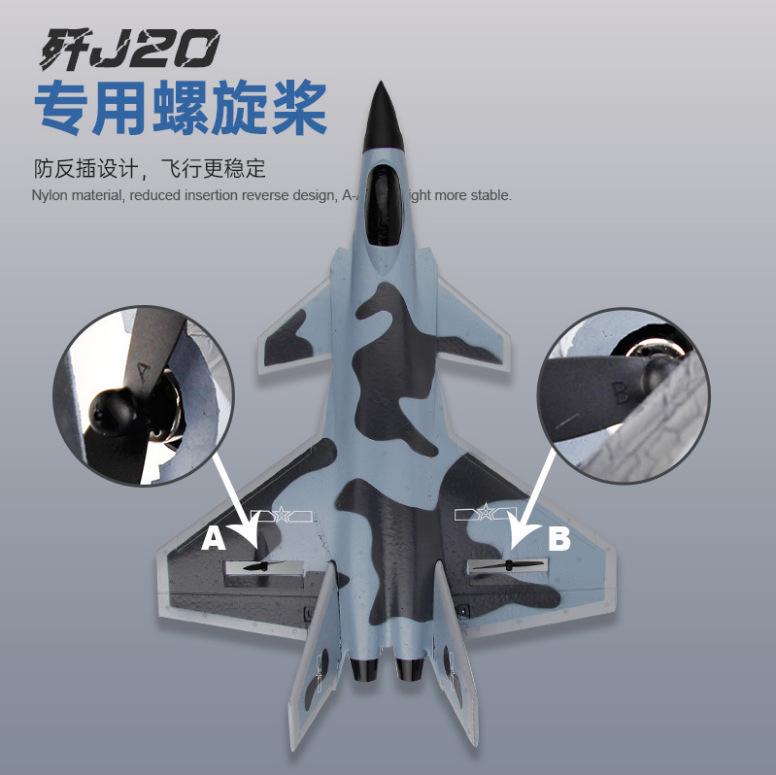 Four-channel Cross-border Electric Remote Control Aircraft J20 Model Fighter Fixed-wing Glider Boy Outdoor Toys