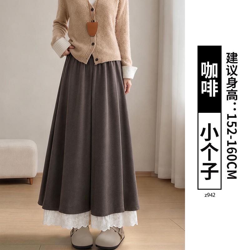 Womens High-Waisted Wide-Leg Cropped Skort Pants 2026 Loose Comfortable Casual Trousers Petite