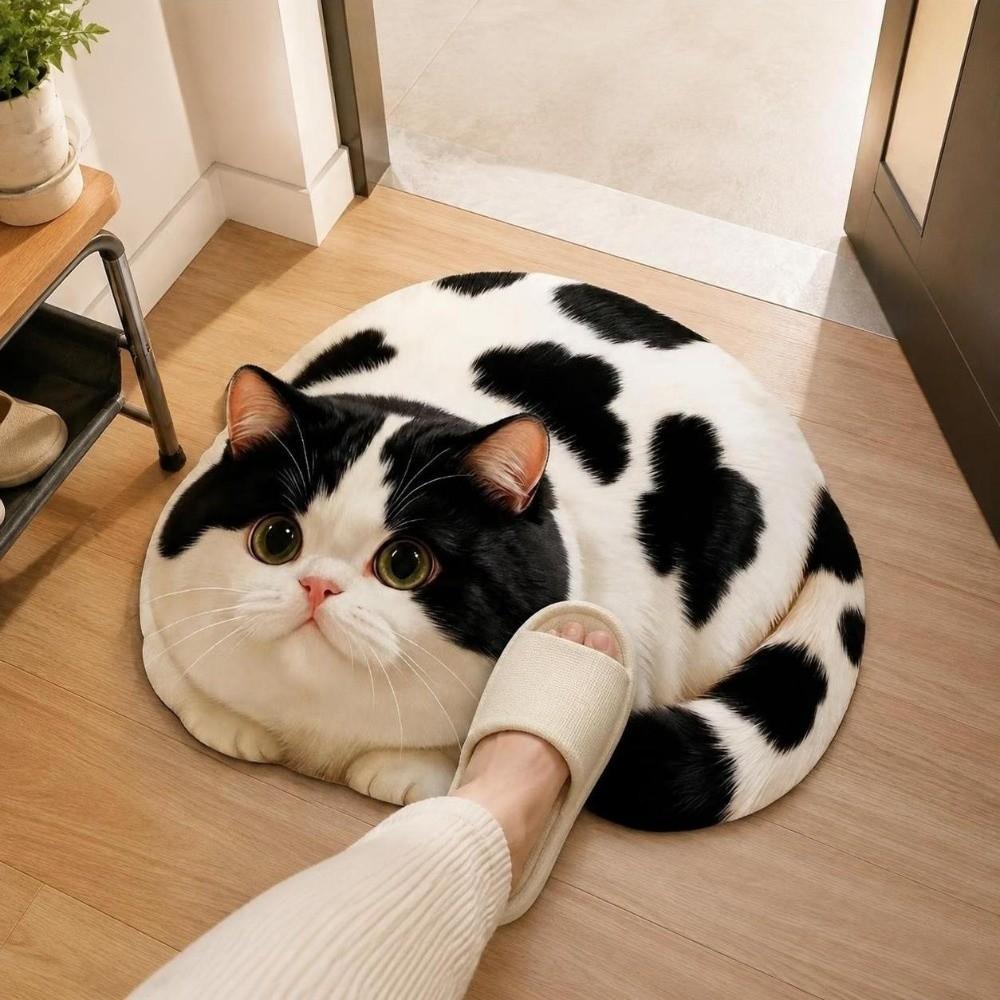 Diatomaceous Earth 3D Cat Floor Mat 45×60CM Bedroom Door Rug Creativity Bathroom Carpet Home Decor