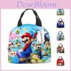 Bolsa de Almoço Super Mario Bros Para Crianças Com Tecido Oxford Isolado Recipiente Portátil de Comida Escolar