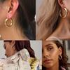 Geometric Huggie Hoop Earrings for Women Stainless Steel Medium Thick Charm Bohe Female Cartilage Piercing