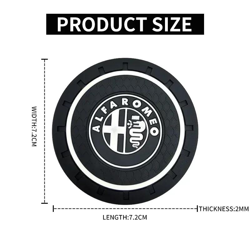 XCKPY1 Car Stickers For Alfa Romeo 1/2pcs Car Coaster Water Cup Slot Non-Slip Mat Pad Silicone For Alfa Romeo Giulietta GT 159 147 156