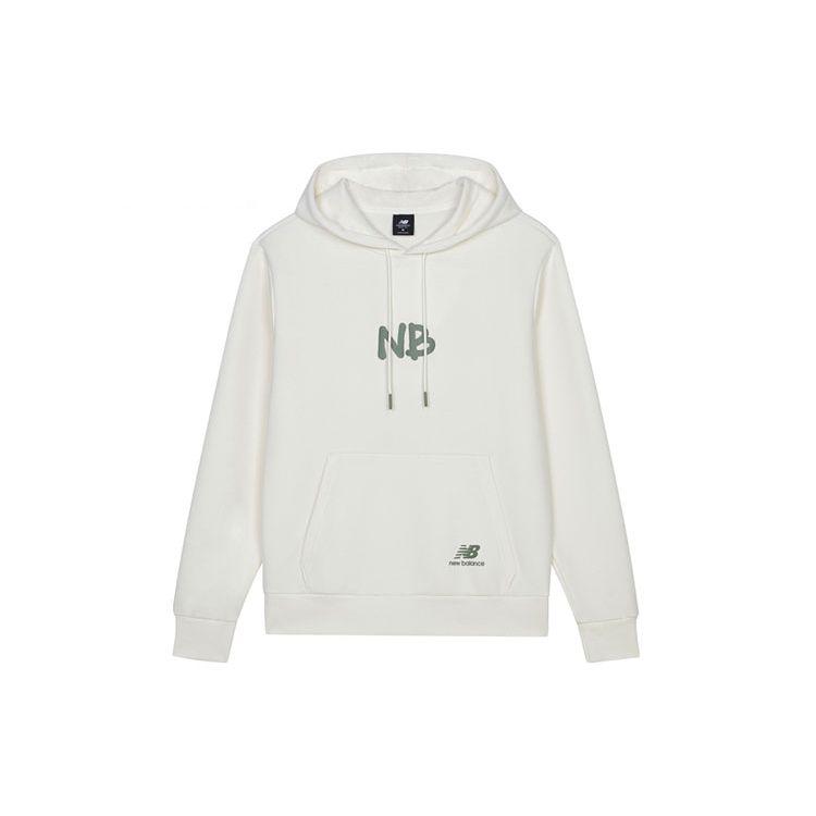 

Мужская толстовка с капюшоном New Balance с логотипом алфавита, белая AMT13364-IV