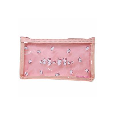 K Company Sanrio-figurer Gjennomsiktig Flat Hello H115 x B200 x D18mm Pung, Kitty, (SAC-CLP-KT)