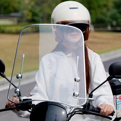 Motocykl čelní sklo nastavitelné HD průhledné bateriový skútr tříkolka čelní sklo velký deflektor větru motocyklové příslušenství