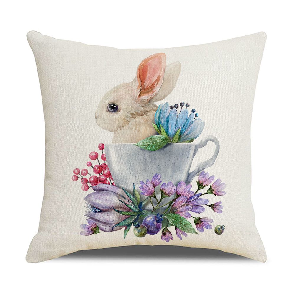 Party Bunny Eggs Sofa Easter Pillowcase Pillow Case Easter Decorations Cushion Cover