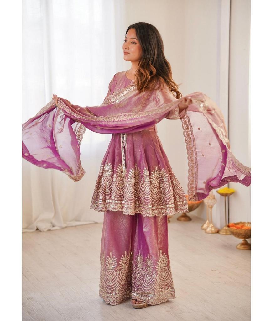 Women's Designer Salwar Suit Sharara Gown Dupatta Set Indian Bollywood Party Wear Fancy Heavy Suit