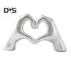Statua in resina a forma di cuore con gesto a forma di cuore, scultura, decorazione per ufficio, matrimonio, scrivania
