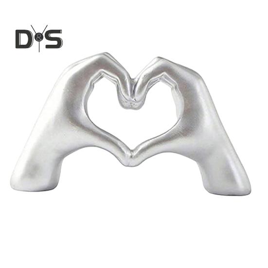 Statua in resina a forma di cuore con gesto a forma di cuore, scultura, decorazione per ufficio, matrimonio, scrivania