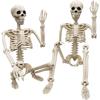 Human Skeleton with Full Body Posable Joints Plastic Skeleton for Halloween Skeletons Decor Yard Patio  Skeleton Props Spooky Party Decoration