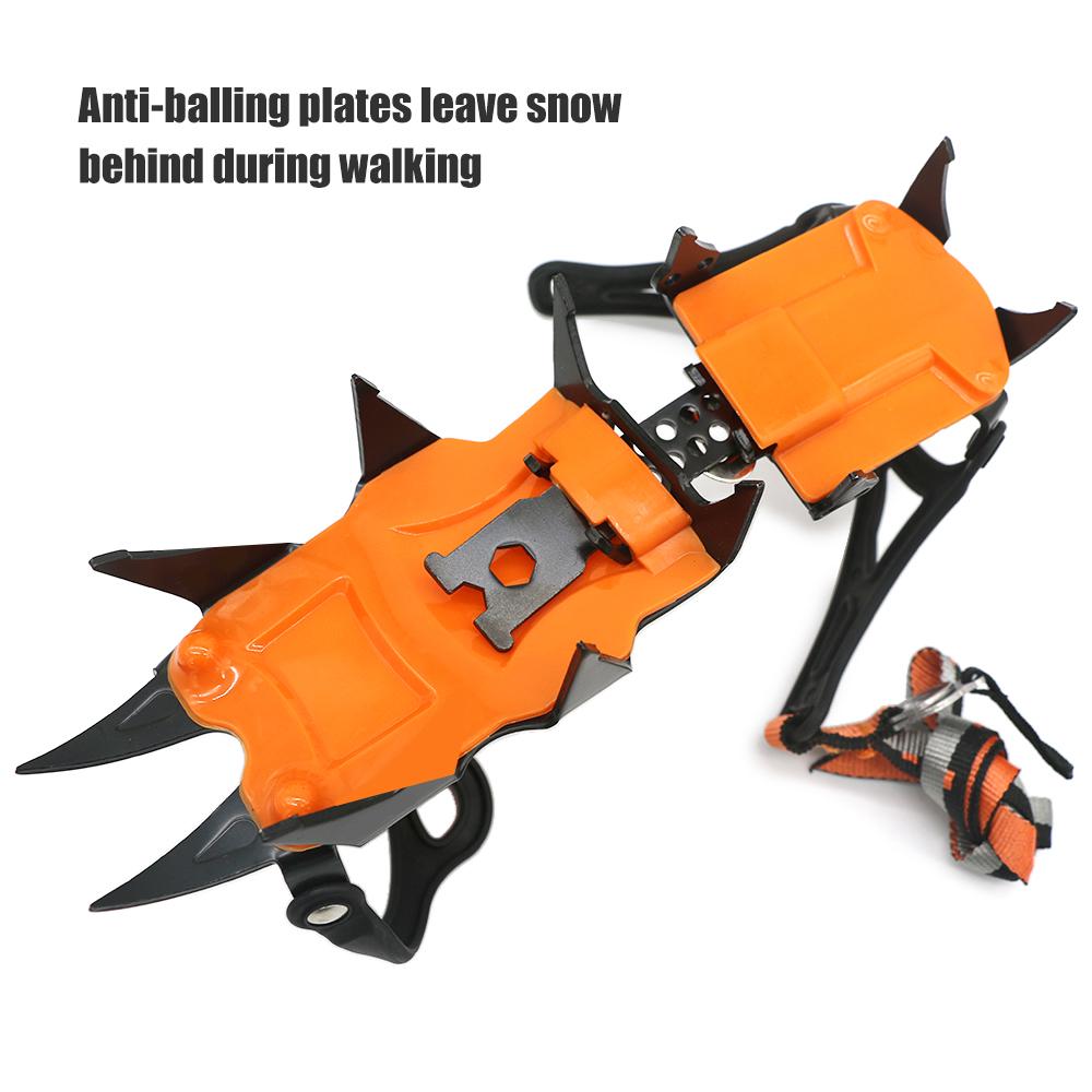 12 Teeth Ice Shoes   Crampons with   Straps, Snow Traction Clts for Climbing, Ski Mountaineering, Glacier Hiking and More, US 6-13.5 ,