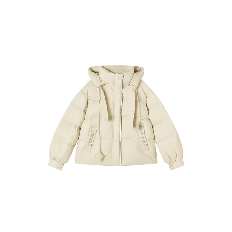 Xiangying 2025 Winter Cloud Puff 90% White Duck Down Hooded Short Jacket for Petite Women XL