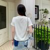 European Round Neck Graffiti Printed Letter Short-sleeved T-shirt Women's Summer New Slim and Thin Versatile Top Trendy