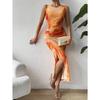 Women's Spring Slimming Sleeveless Mesh Gradient Slit Dress
