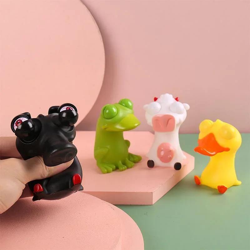 PVC Cartoon Animal Little Pig Yellow Duck Eyes Closed  Office Pressure Release Toy Squeeze Ball Living Room Decoration