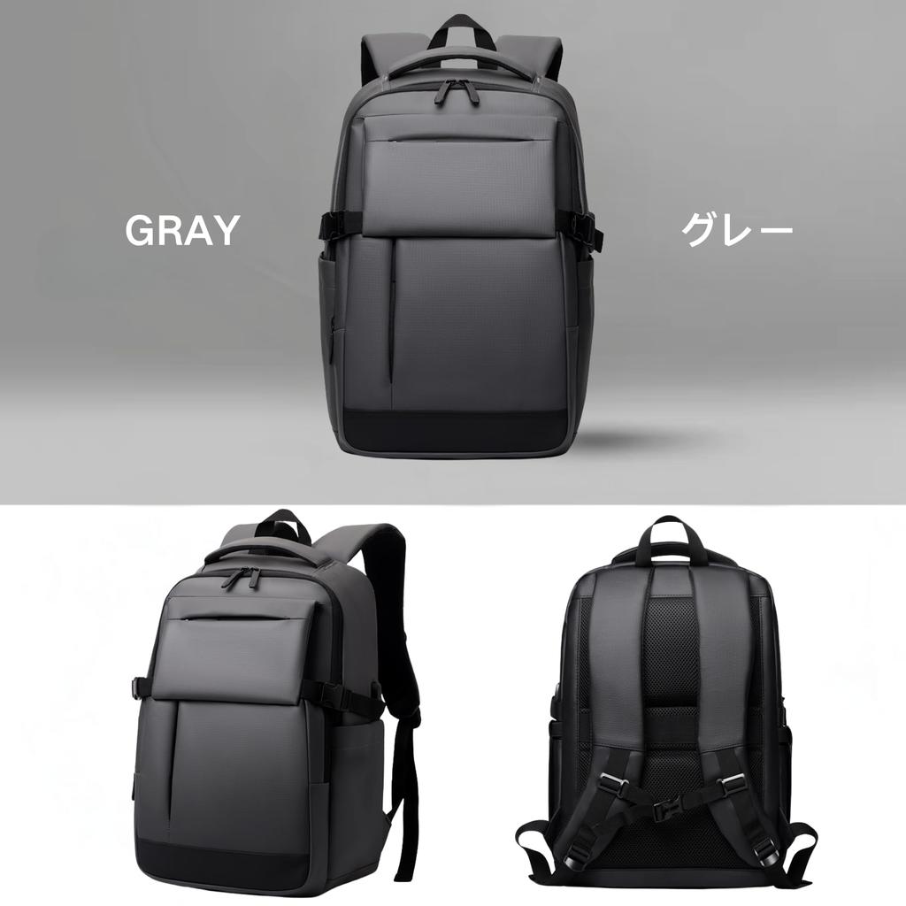 Business Large Equipped with USB Water Business Job Gray [YCD] Men's Backpack, Stylish, Popular, Backpack, Capacity, Port, Waterproof, Repellent,