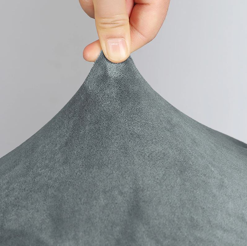 Scandinavian Chair Cover, Dark Gray Velvet