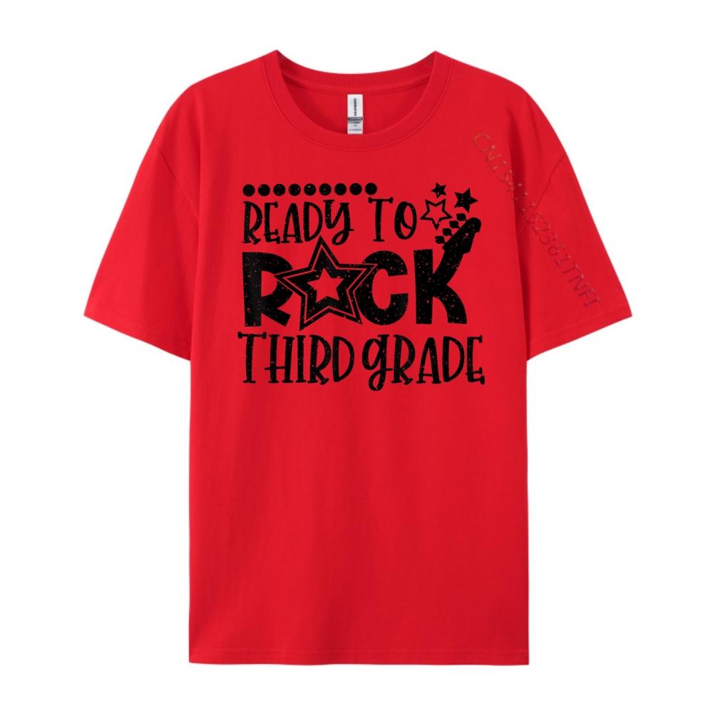 Ready To Rock Third Grade Back To School 3rd Grade Luxury T Shirt Female Unisex Clothing Vintage Tee Shirt S