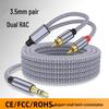 One Minute Two 3.5mm To Dual RCA Audio Cable for Phone, Speaker, Amplifier & TV