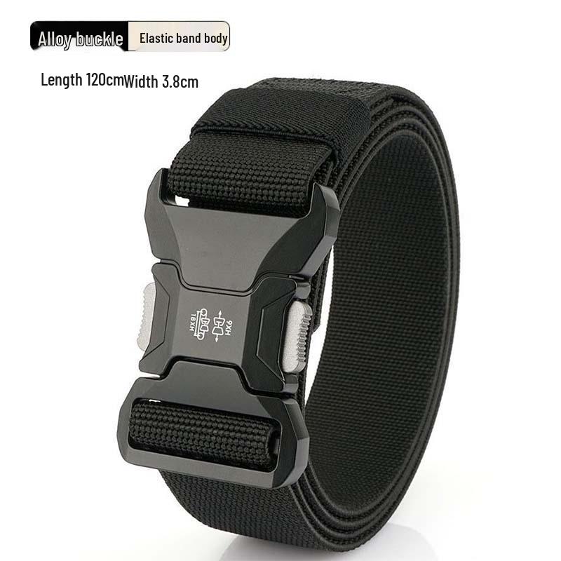Men's Adjustable Leather Tactical Belt: Elastic, Versatile, Casual, Outdoor Training, Workwear