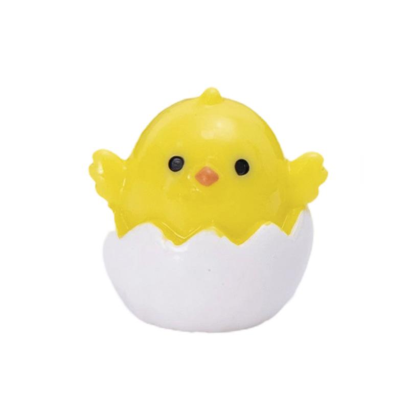 Cartoon Cute Eggshell Chicken Gardening Trinket Mini Yellow Chicken Resin Handicraft