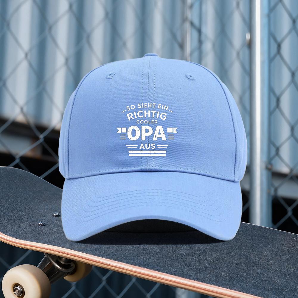 Adjustable Cap with a SO SIEHT EIN RICHTIG COOLER OPA AUS Print UnisexS And WomenS Outdoor Sports Style Ideal Gift for Wedd 1pc