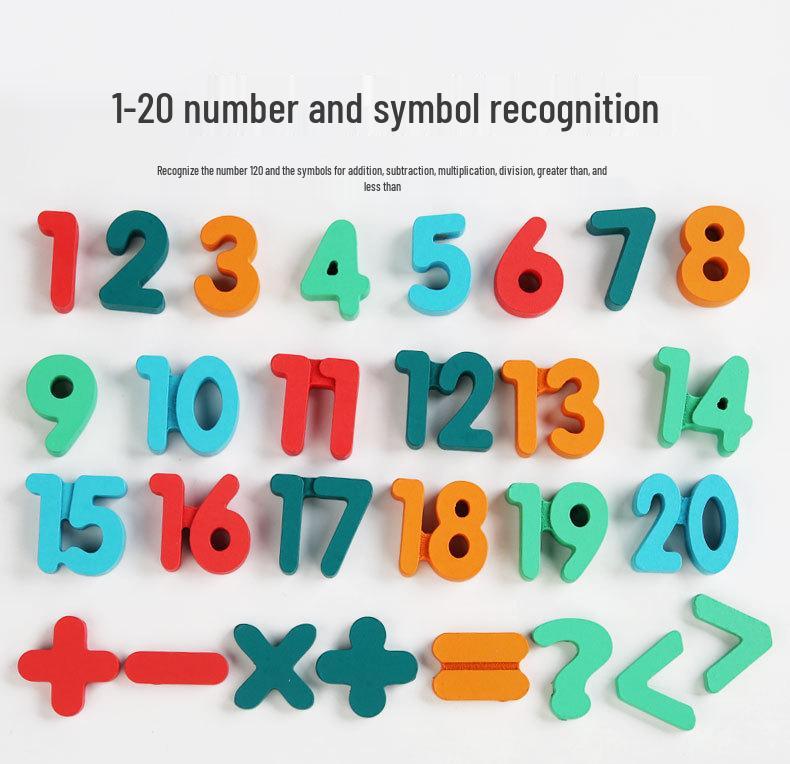 Wooden Arithmetic Counting Sticks - Educational Math Learning Box for Kindergarten and Elementary