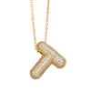 Alphabet 26 Letters Necklace Gold Color Women Sweater Chain Simple A-Z Letter Clavicle Chain  Daily