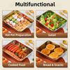 3pcs Stainless Steel Fruit Tray Lunch Box Home Food Storage Container Rectangle Dish with Cover Noodles Thick Food Container