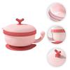 1 pièce Bol Rose en Acier Inoxydable à Conservation de Chaleur avec Ventouse