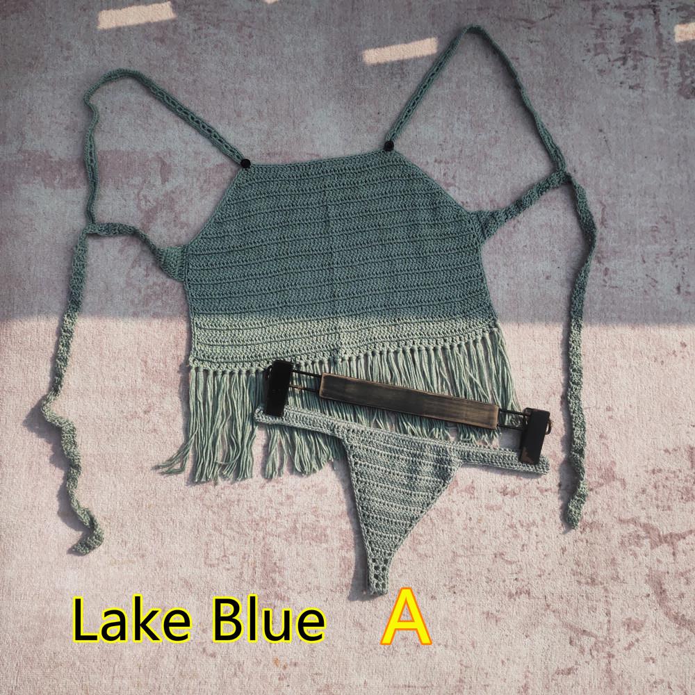 

Вязаный крючком купальник бикини с кисточками ручной работы Large