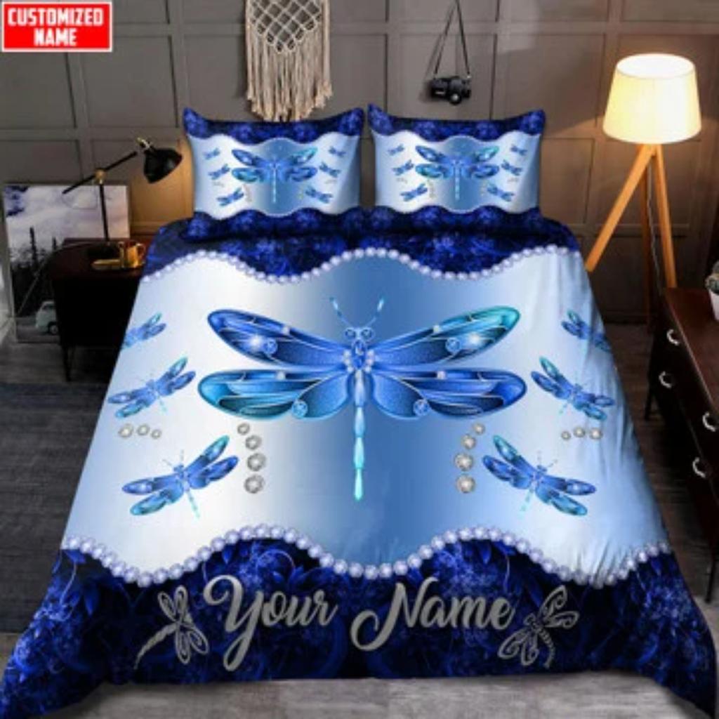 Tmarc Tee Personalized Hummingbird Purple Color Bed Set Cover Home Bedding Set