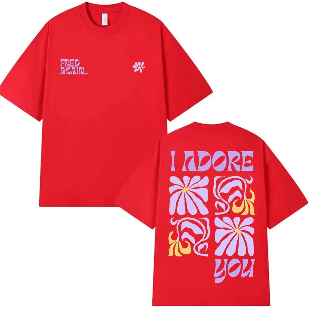 Fred Again I Adore You Tekst Print T-shirts Unisex Dames Harajuku Esthetisch Mode T-shirt Vintage Oversized Katoen Herenkleding