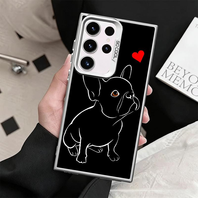 French Bulldog Black Desgin Shockproof Phone Case for Samsung Galaxy S26 Edge S25 Ultra S24 FE S23 Plus S21 Cover Anti Fall Fund