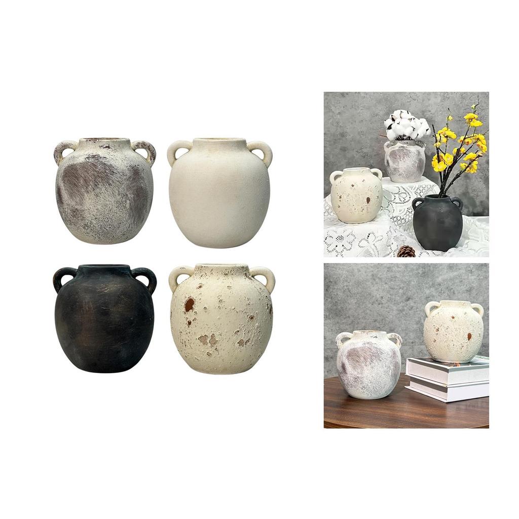 Vaso Ceramica Rustico Wabi Sabi Vaso Decorativo Fioriera Regalo Vaso Fiori Vaso Terracotta per Festa Ufficio Soggiorno Scrivania Casa