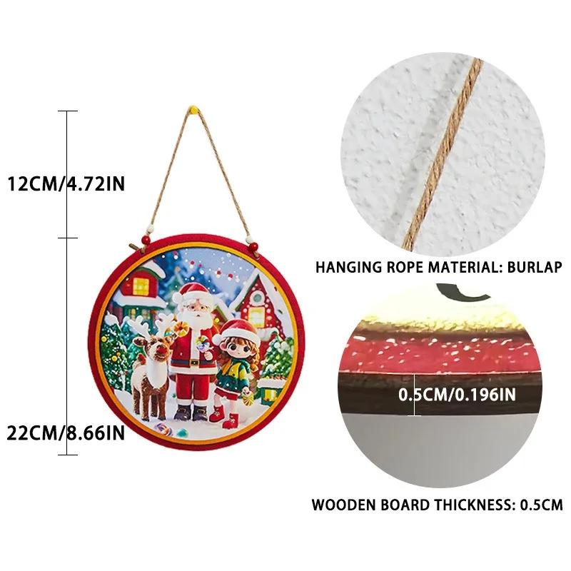 Christmas Hanging Pendant Wooden Crafts Xmas Tree Wall Ornament Natal Navidad Merry Christmas Decor 2025 Happy New Year 2026