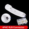 4P4C RJ9 Telephone Handset Connector 4-Core Audio Connector 4-wire Plug Gold-Plated Copper Chip Crystal Heads 50pcs 100pcs