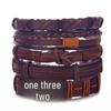 Batman Vintage Rope and Beads Multi-Layer Leather Bracelet Set for Men