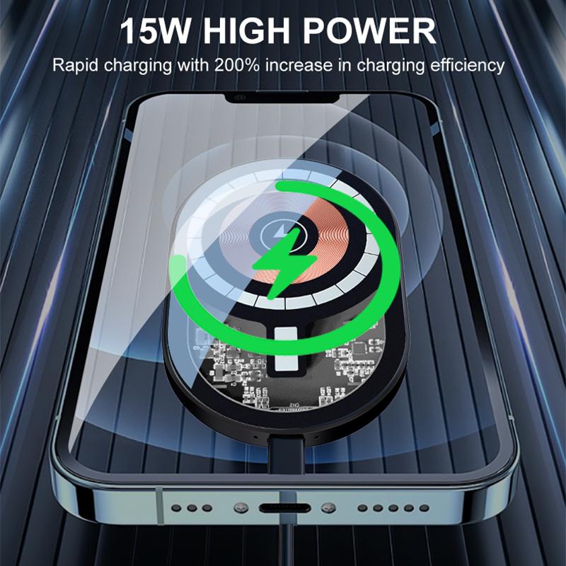 15W Wireless Car Chargers Transparent MagnetiAir Vent Phone Holder For iphone 12 13 14 Pro Max Macsafe Fast Charging Charger