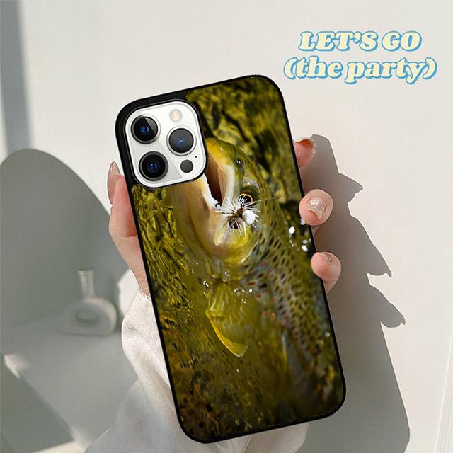 Herbst Regenbogenforellen-Fischerei Haut Handyhülle Cover für iPhone 16 15 12 mini 11 13 14 Pro Max SE2020 Apple 6 7 8 Plus Hülle