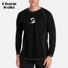 CHARMLEAKS Men Hiking Shirt Rashguard Dry-Fit Long Sleeve Running Shirts Loose Fit Rash Guard Top UPF 50+ Breathable Beach Wear