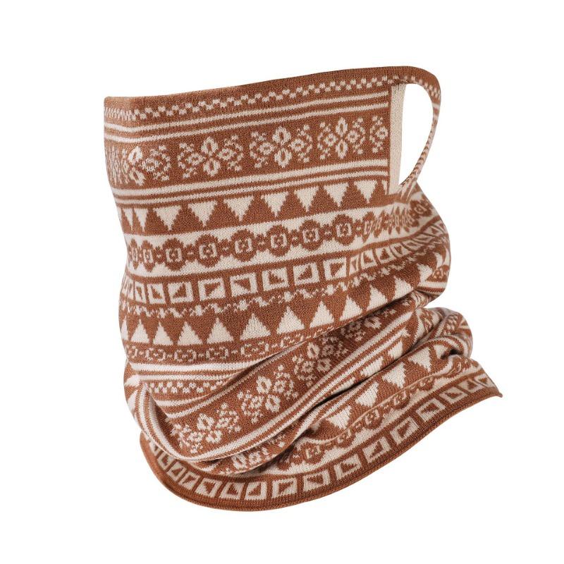 

Модный универсальный вязаный шарф Осень и зима Уличный велоспорт Теплая защита шеи Ветрозащитная полумаска с удлиненными ушками