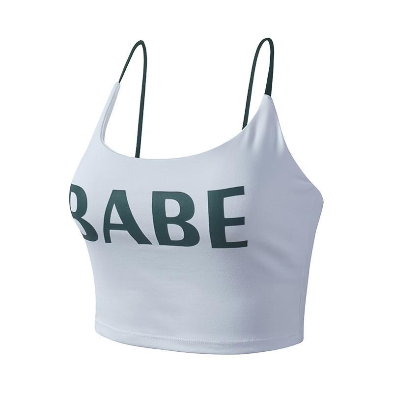 

Женский ударопрочный спортивный бюстгальтер на бретелях - Сексуальный поддерживающий топ для йоги на тонких бретелях Medium белый