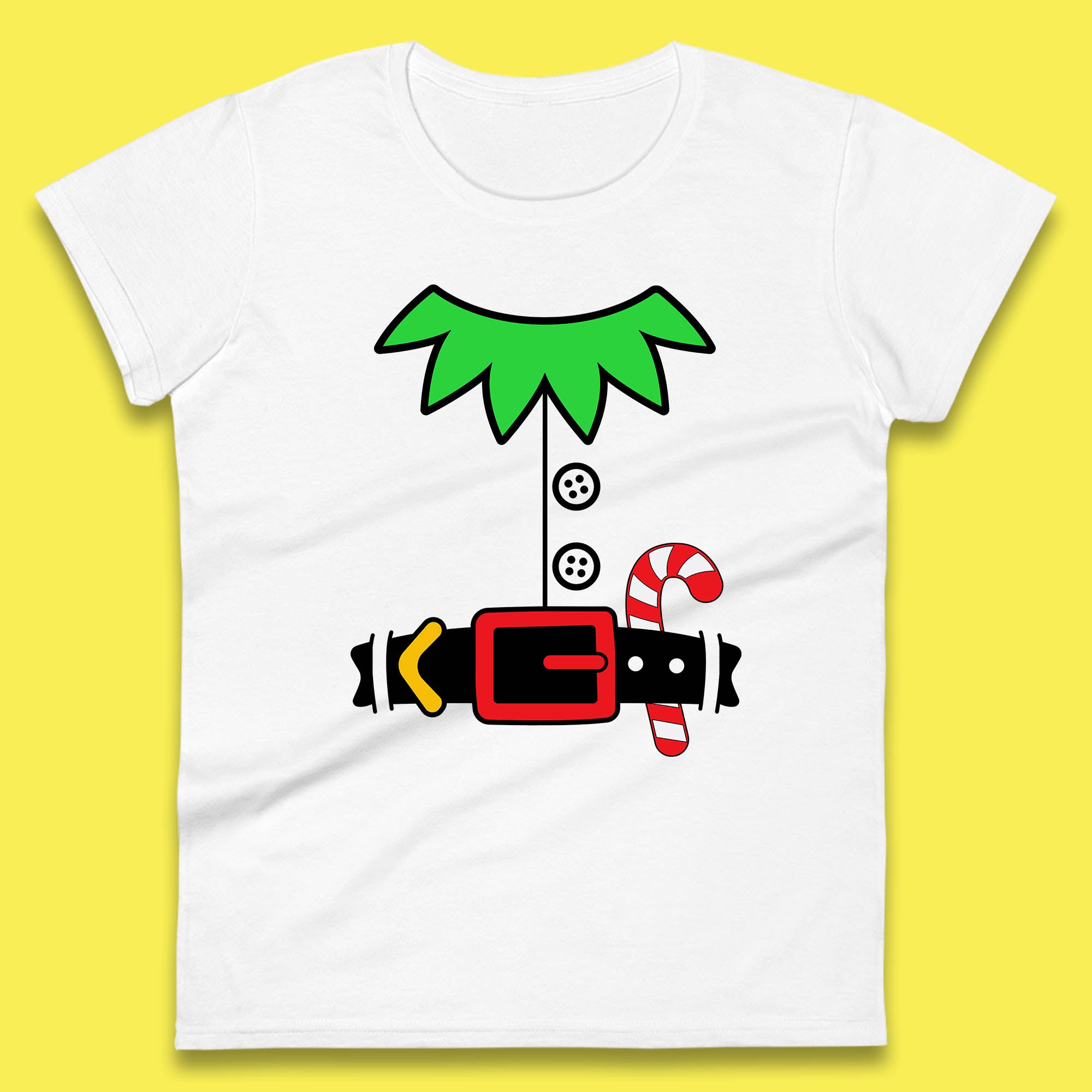 

Christmas Elf Costume Womens T Shirt Mens Tops Tees Unisex Candy Stick Top M